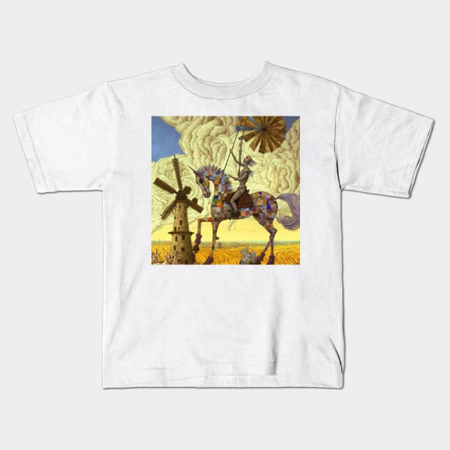 Don Quixote Mosaic Kids T-Shirt by The Bark Side